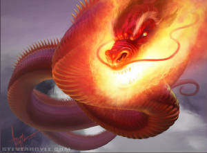 The secret of the Fire Dragon - keep him submerged in water