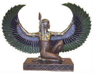 Maat a winged Goddess of dreams with the feather of Maat.