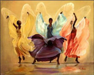 african woman dancing in culture and art