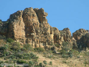 Berge teen blou