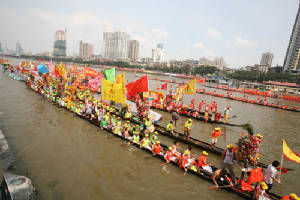 The Dragon Boat races mimic the heroic efforts of the fishermen who furiously raced in vain to rescue him.