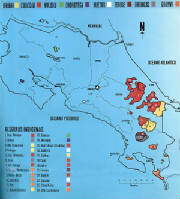Costa Rica - mapa tribus indigena nativo actual