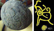 Petroglyph of the constelation Pegasu and M31 indicated