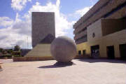Click to see -Two meter wide granite esphere in front of High Court