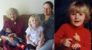 Lamie Goenewald vandag met ouma Tiekie en Fam.